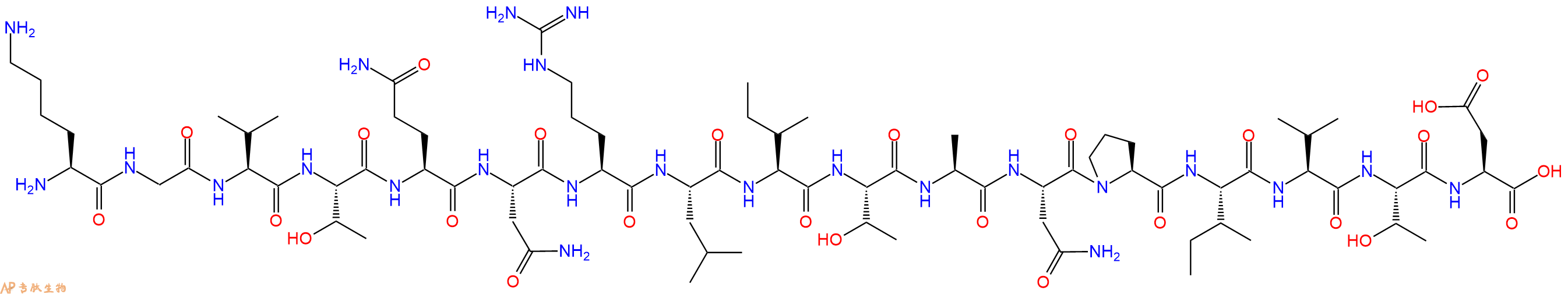 专肽生物产品H2N-Lys-Gly-Val-Thr-Gln-Asn-Arg-Leu-Ile-Thr-Ala-Asn-Pro-Ile-Val-Thr-Asp-OH