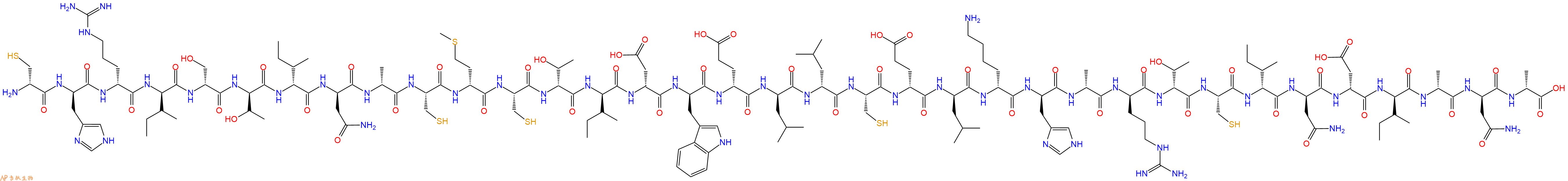 专肽生物产品H2N-DCys-DHis-DArg-DIle-DSer-DThr-DIle-DAsn-DAla-Cys-DMet-Cys-DThr-DIle-DAsp-DTrp-DGlu-DLeu-DLeu-Cys-DGlu-DLeu-DLys-DHis-DAla-DArg-DThr-Cys-DIle-DAsn-DAsp-DIle-DAla-DAsn-DAla-OH