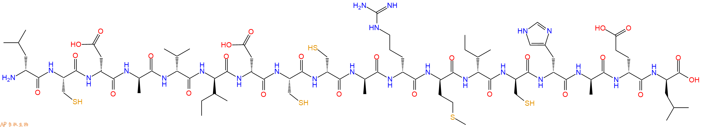专肽生物产品H2N-DLeu-Cys-DAsp-DAla-DVal-DIle-DAsp-Cys-DCys-DAla-DArg-DMet-DIle-DCys-DHis-DAla-DGlu-DLeu-OH