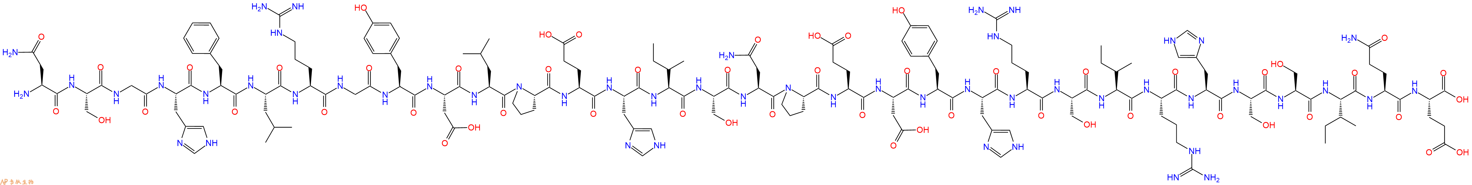 专肽生物产品H2N-Asn-Ser-Gly-His-Phe-Leu-Arg-Gly-Tyr-Asp-Leu-Pro-Glu-His-Ile-Ser-Asn-Pro-Glu-Asp-Tyr-His-Arg-Ser-Ile-Arg-His-Ser-Ser-Ile-Gln-Glu-OH