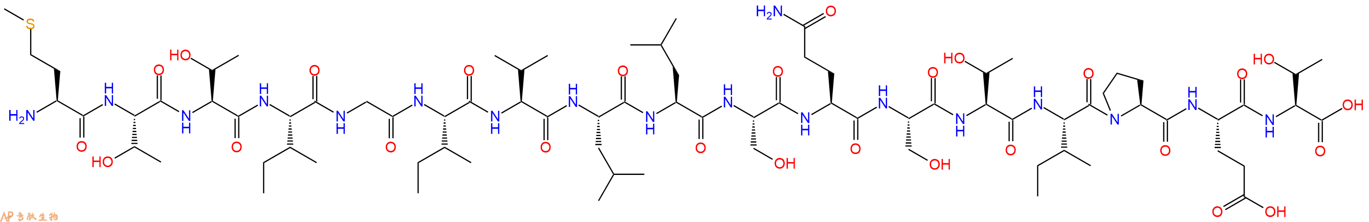 专肽生物产品H2N-Met-Thr-Thr-Ile-Gly-Ile-Val-Leu-Leu-Ser-Gln-Ser-Thr-Ile-Pro-Glu-Thr-OH