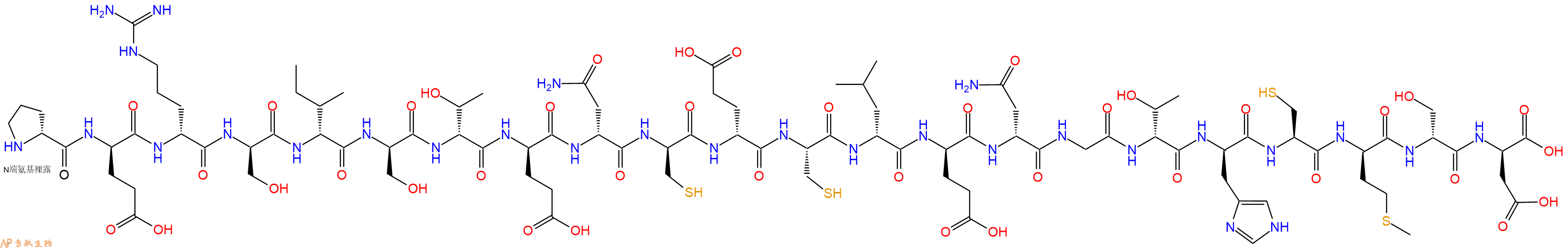专肽生物产品H2N-DPro-DGlu-DArg-DSer-DIle-DSer-DThr-DGlu-DAsn-DCys-DGlu-Cys-DLeu-DGlu-DAsn-Gly-DThr-DHis-Cys-DMet-DSer-DAsp-OH