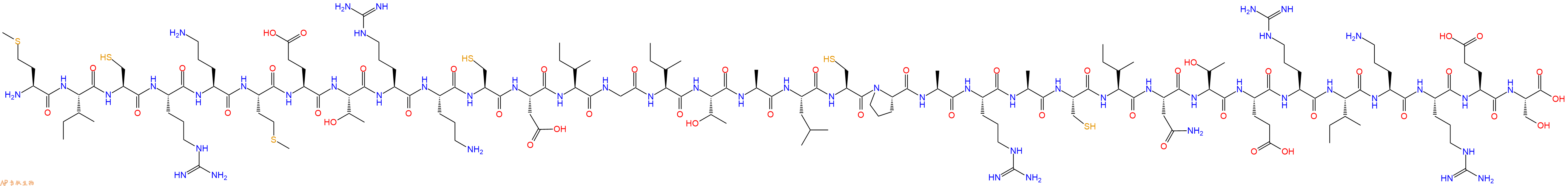 专肽生物产品H2N-Met-Ile-Cys-Arg-Orn-Met-Glu-Thr-Arg-Orn-Cys-Asp-Ile-Gly-Ile-Thr-Ala-Leu-Cys-Pro-Ala-Arg-Ala-Cys-Ile-Asn-Thr-Glu-Arg-Ile-Orn-Arg-Glu-Ser-OH