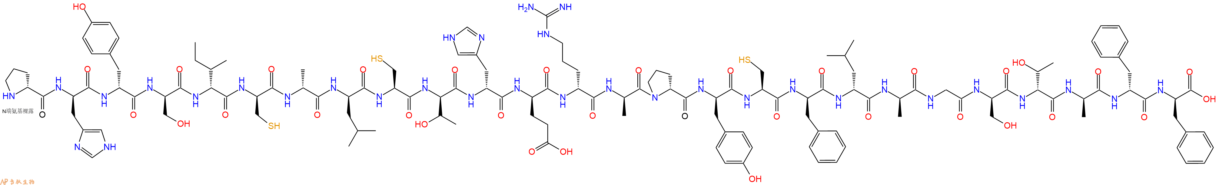专肽生物产品H2N-DPro-DHis-DTyr-DSer-DIle-DCys-DAla-DLeu-Cys-DThr-DHis-DGlu-DArg-DAla-DPro-DTyr-Cys-DPhe-DLeu-DAla-Gly-DSer-DThr-DAla-DPhe-DPhe-OH
