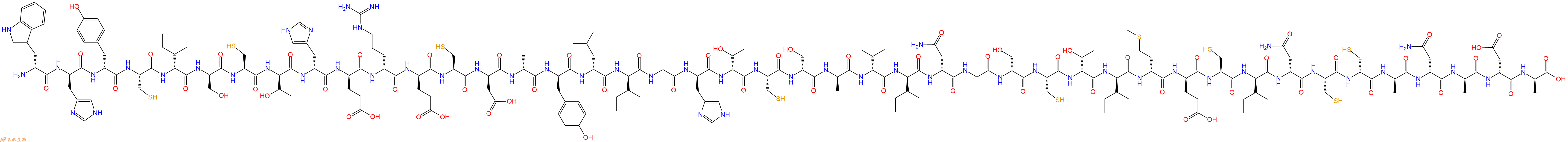 专肽生物产品H2N-DTrp-DHis-DTyr-Cys-DIle-DSer-Cys-DThr-DHis-DGlu-DArg-DGlu-Cys-DAsp-DAla-DTyr-DLeu-DIle-Gly-DHis-DThr-Cys-DSer-DAla-DVal-DIle-DAsn-Gly-DSer-Cys-DThr-DIle-DMet-DGlu-Cys-DIle-DAsn-Cys-DCys-DAla-DAsn-DAla-DAsp-DAla-OH