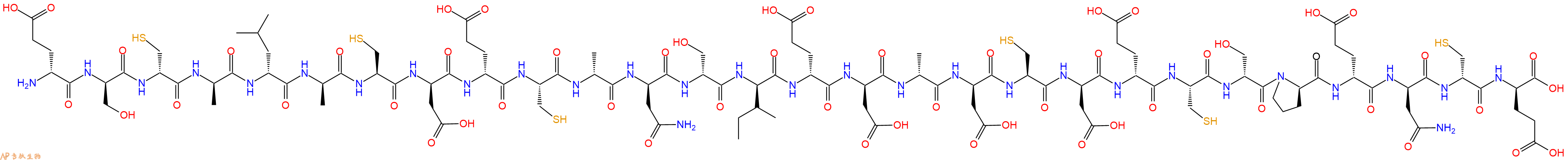 专肽生物产品H2N-DGlu-DSer-DCys-DAla-DLeu-DAla-Cys-DAsp-DGlu-Cys-DAla-DAsn-DSer-DIle-DGlu-DAsp-DAla-DAsp-Cys-DAsp-DGlu-Cys-DSer-DPro-DGlu-DAsn-DCys-DGlu-OH