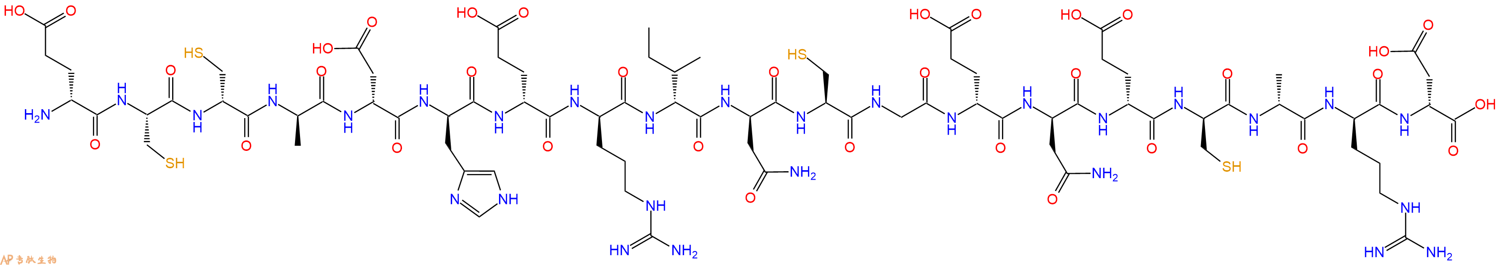 专肽生物产品H2N-DGlu-Cys-DCys-DAla-DAsp-DHis-DGlu-DArg-DIle-DAsn-Cys-Gly-DGlu-DAsn-DGlu-DCys-DAla-DArg-DAsp-OH
