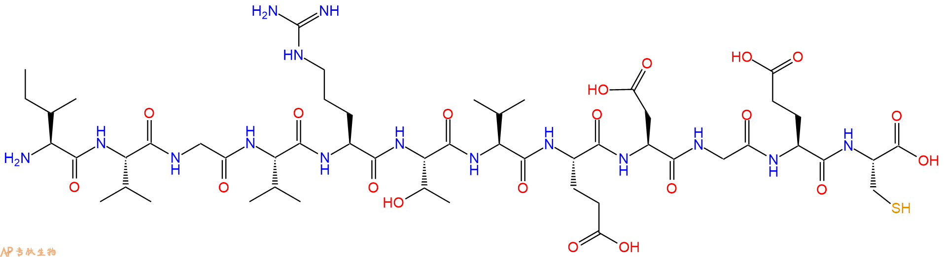 专肽生物产品H2N-Ile-Val-Gly-Val-Arg-Thr-Val-Glu-Asp-Gly-Glu-Cys-OH