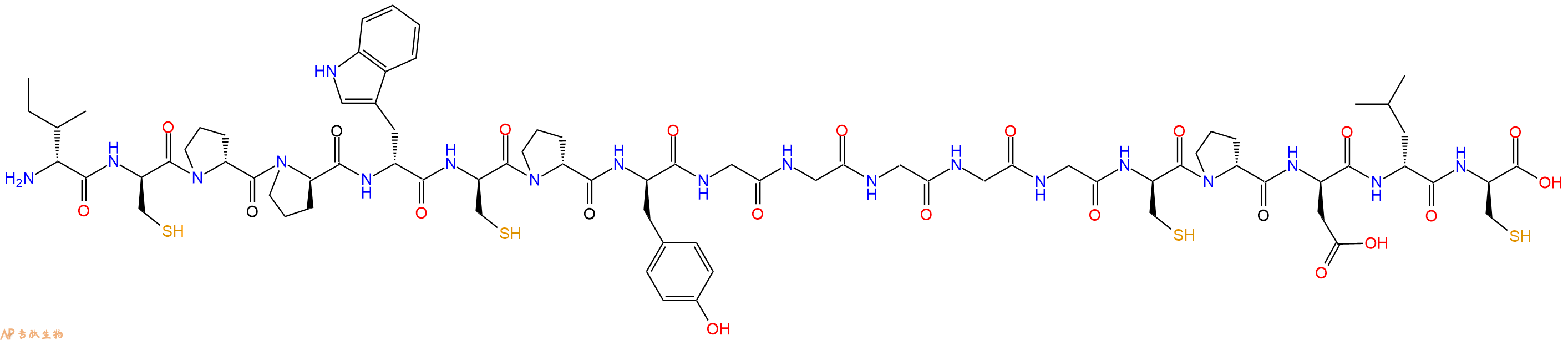 专肽生物产品H2N-DIle-DCys-DPro-DPro-DTrp-DCys-DPro-DTyr-Gly-Gly-Gly-Gly-Gly-DCys-DPro-DAsp-DLeu-DCys-OH