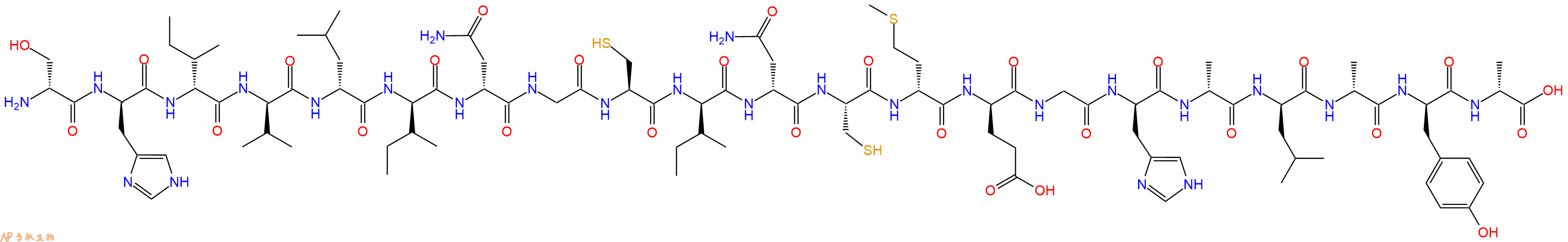 专肽生物产品H2N-DSer-DHis-DIle-DVal-DLeu-DIle-DAsn-Gly-Cys-DIle-DAsn-Cys-DMet-DGlu-Gly-DHis-DAla-DLeu-DAla-DTyr-DAla-OH
