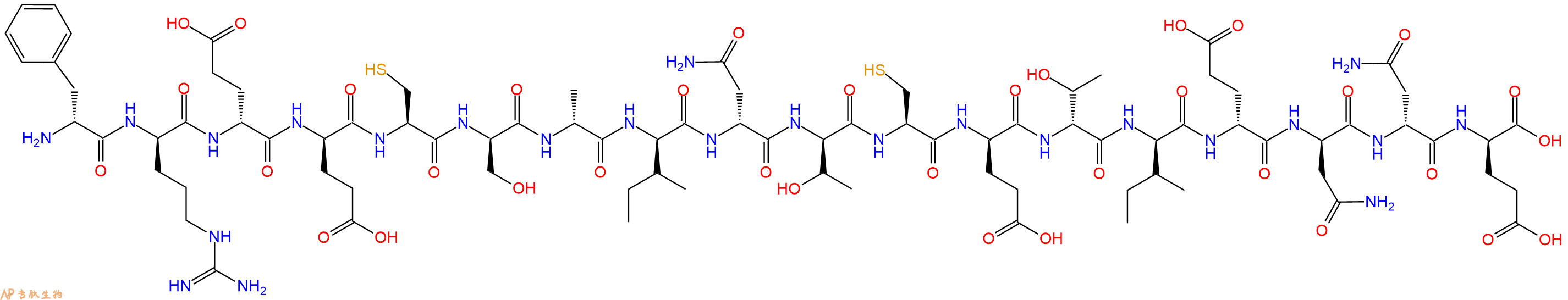 专肽生物产品H2N-DPhe-DArg-DGlu-DGlu-Cys-DSer-DAla-DIle-DAsn-DThr-Cys-DGlu-DThr-DIle-DGlu-DAsn-DAsn-DGlu-OH
