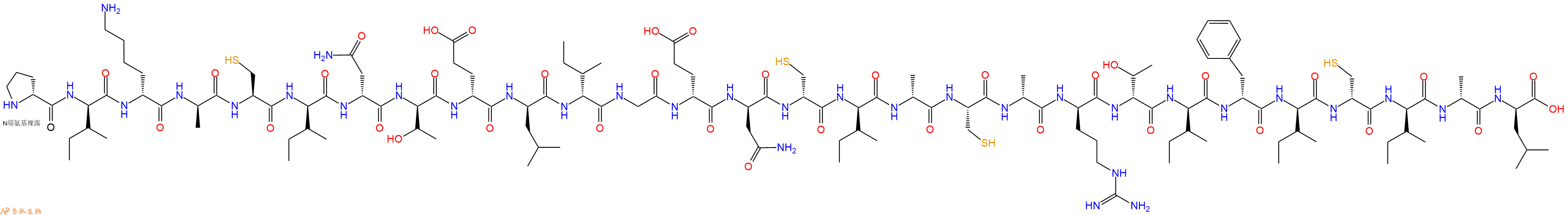 专肽生物产品H2N-DPro-DIle-DLys-DAla-Cys-DIle-DAsn-DThr-DGlu-DLeu-DIle-Gly-DGlu-DAsn-DCys-DIle-DAla-Cys-DAla-DArg-DThr-DIle-DPhe-DIle-DCys-DIle-DAla-DLeu-OH