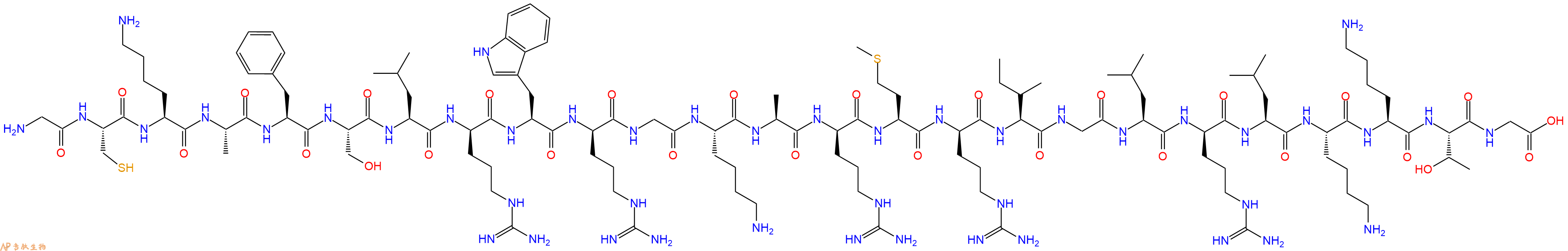 专肽生物产品H2N-Gly-Cys-Lys-Ala-Phe-Ser-Leu-DArg-Trp-DArg-Gly-Lys-Ala-DArg-Met-DArg-Ile-Gly-Leu-DArg-Leu-Lys-Lys-Thr-Gly-OH