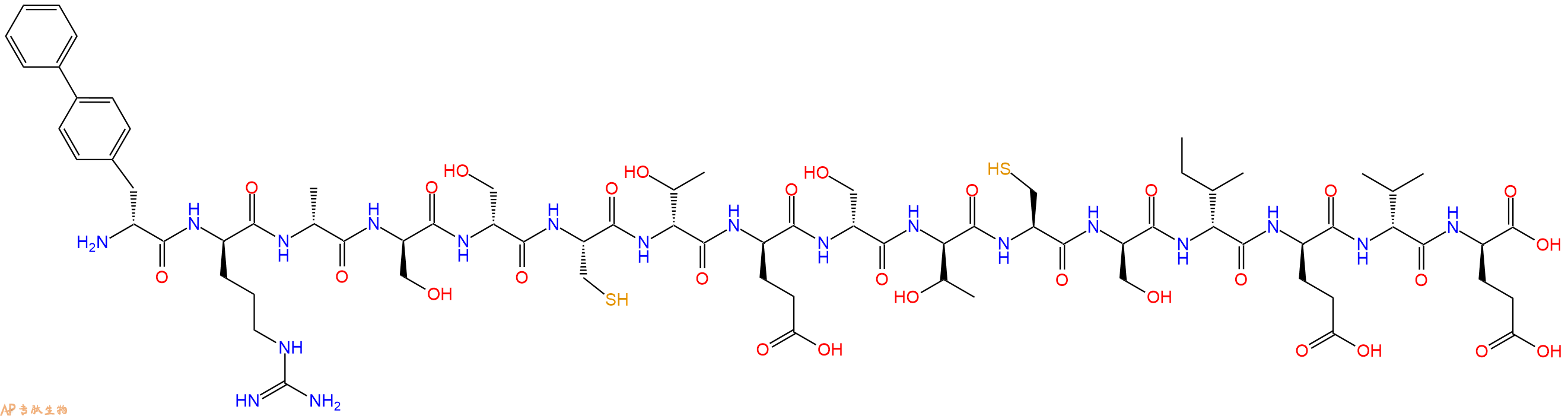 专肽生物产品H2N-DBip-DArg-DAla-DSer-DSer-Cys-DThr-DGlu-DSer-DThr-Cys-DSer-DIle-DGlu-DVal-DGlu-OH