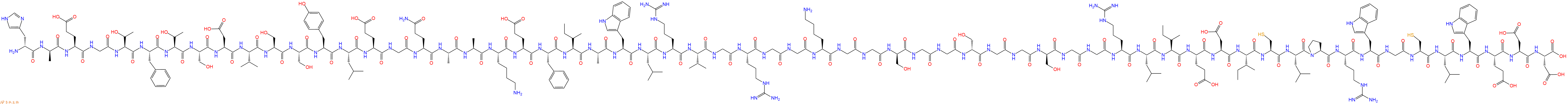 专肽生物产品H2N-DHis-DAla-Glu-Gly-Thr-Phe-Thr-Ser-Asp-Val-Ser-Ser-Tyr-Leu-Glu-Gly-Gln-Ala-Ala-Lys-Glu-Phe-Ile-Ala-Trp-Leu-Arg-Val-Gly-Arg-Gly-Gly-Lys-Gly-Gly-DSer-Gly-Gly-DSer-Gly-Gly-DSer-Gly-Gly-Arg-Leu-Ile-Glu-Asp-Ile-Cys-Leu-Pro-Arg-Trp-Gly-Cys-Leu-Trp-Glu-Asp-Asp