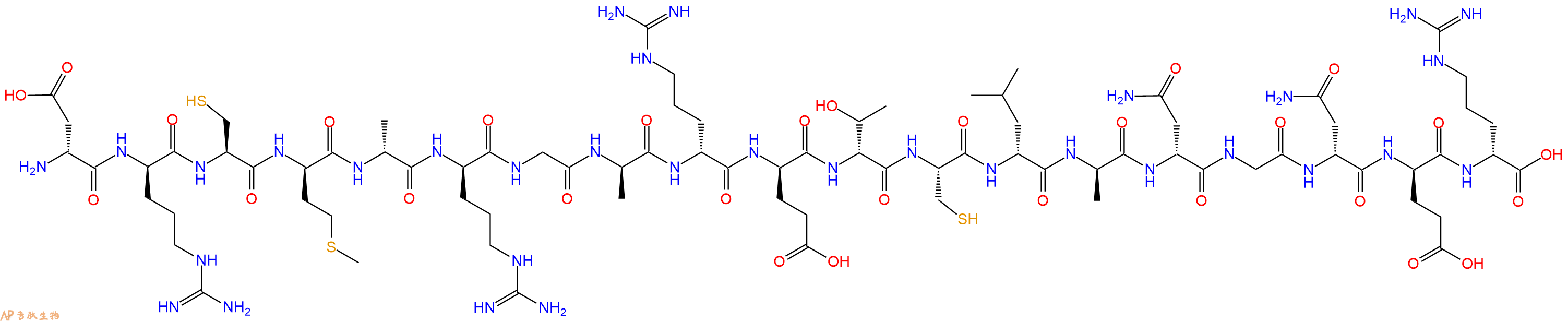 专肽生物产品H2N-DAsp-DArg-Cys-DMet-DAla-DArg-Gly-DAla-DArg-DGlu-DThr-Cys-DLeu-DAla-DAsn-Gly-DAsn-DGlu-DArg-OH