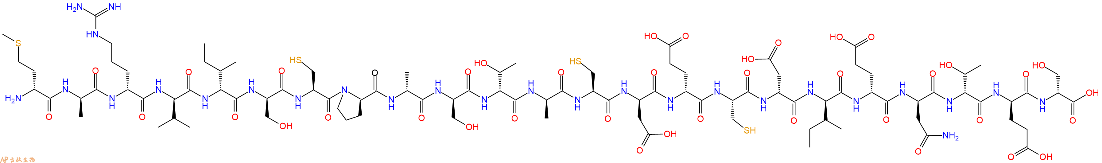 专肽生物产品H2N-DMet-DAla-DArg-DVal-DIle-DSer-Cys-DPro-DAla-DSer-DThr-DAla-Cys-DAsp-DGlu-Cys-DAsp-DIle-DGlu-DAsn-DThr-DGlu-DSer-OH