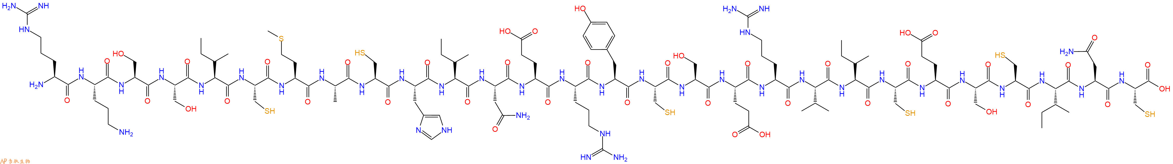 专肽生物产品H2N-Arg-Orn-Ser-Ser-Ile-Cys-Met-Ala-Cys-His-Ile-Asn-Glu-Arg-Tyr-Cys-Ser-Glu-Arg-Val-Ile-Cys-Glu-Ser-Cys-Ile-Asn-Cys-OH