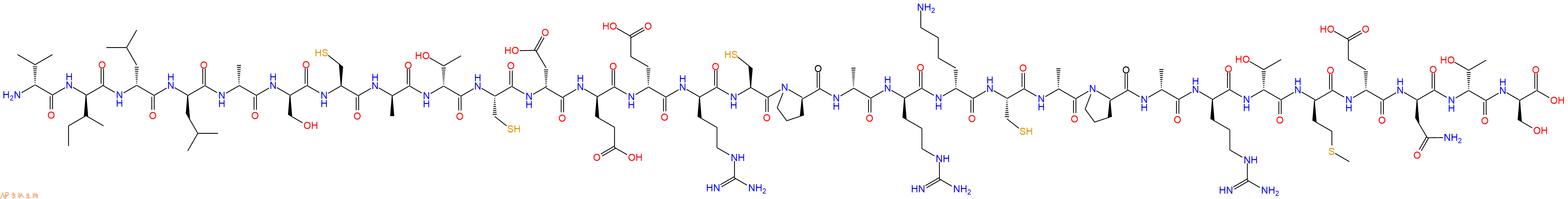 专肽生物产品H2N-DVal-DIle-DLeu-DLeu-DAla-DSer-Cys-DAla-DThr-Cys-DAsp-DGlu-DGlu-DArg-Cys-DPro-DAla-DArg-DLys-Cys-DAla-DPro-DAla-DArg-DThr-DMet-DGlu-DAsn-DThr-DSer-OH