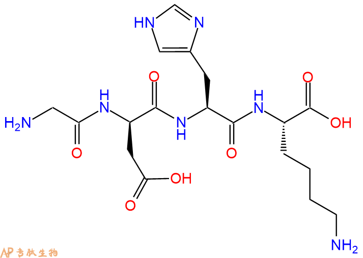 专肽生物产品H2N-Gly-DAsp-His-Lys-OH
