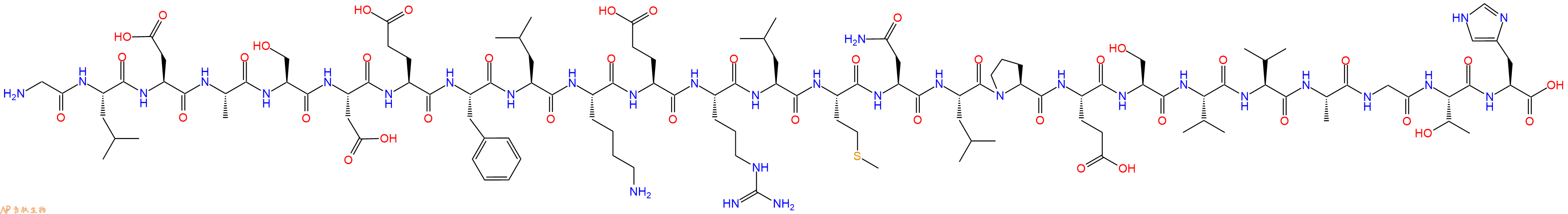 专肽生物产品H2N-Gly-Leu-Asp-Ala-Ser-Asp-Glu-Phe-Leu-Lys-Glu-Arg-Leu-Met-Asn-Leu-Pro-Glu-Ser-Val-Val-Ala-Gly-Thr-His-OH