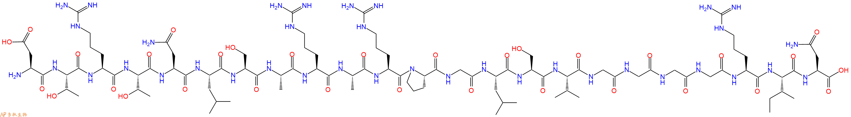 专肽生物产品H2N-Asp-Thr-Arg-Thr-Asn-Leu-Ser-Ala-Arg-Ala-Arg-Pro-Gly-Leu-Ser-Val-Gly-Gly-Gly-Gly-Arg-Ile-Asn-OH