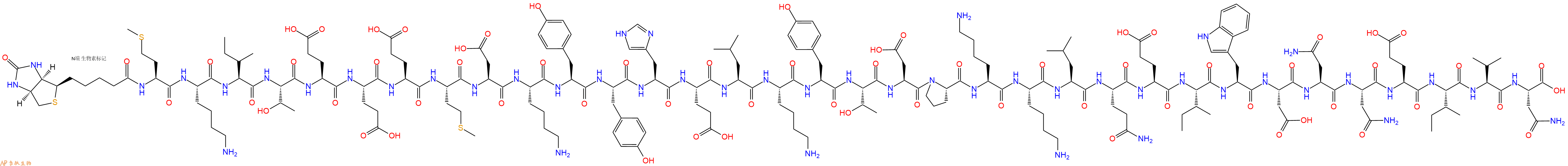 专肽生物产品Biotinyl-Met-Lys-Ile-Thr-Glu-Glu-Glu-Met-Asp-Lys-Tyr-Tyr-His-Glu-Leu-Lys-Tyr-Thr-Asp-Pro-Lys-Lys-Leu-Gln-Glu-Ile-Trp-Asp-Asn-Asn-Glu-Ile-Val-Asn-OH