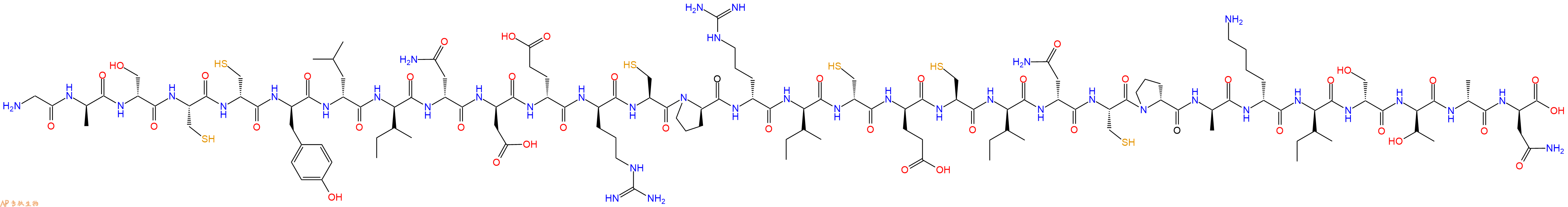 专肽生物产品H2N-Gly-DAla-DSer-Cys-DCys-DTyr-DLeu-DIle-DAsn-DAsp-DGlu-DArg-Cys-DPro-DArg-DIle-DCys-DGlu-Cys-DIle-DAsn-Cys-DPro-DAla-DLys-DIle-DSer-DThr-DAla-DAsn-OH