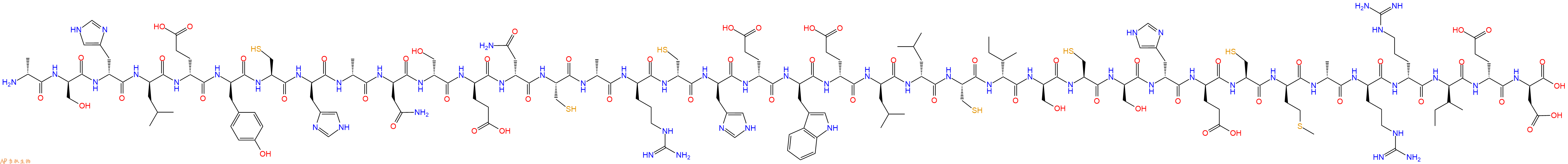 专肽生物产品H2N-DAla-DSer-DHis-DLeu-DGlu-DTyr-Cys-DHis-DAla-DAsn-DSer-DGlu-DAsn-Cys-DAla-DArg-DCys-DHis-DGlu-DTrp-DGlu-DLeu-DLeu-Cys-DIle-DSer-Cys-DSer-DHis-DGlu-Cys-DMet-DAla-DArg-DArg-DIle-DGlu-DAsp-OH