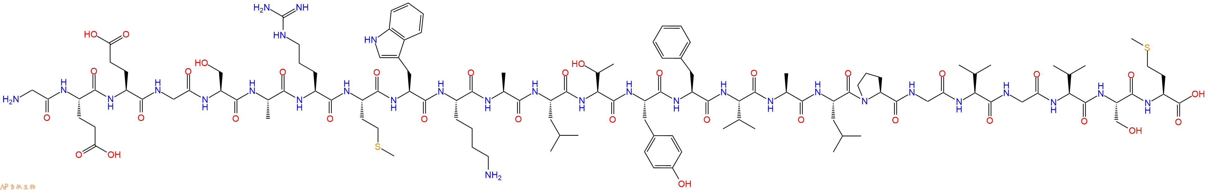 专肽生物产品H2N-Gly-Glu-Glu-Gly-Ser-Ala-Arg-Met-Trp-Lys-Ala-Leu-Thr-Tyr-Phe-Val-Ala-Leu-Pro-Gly-Val-Gly-Val-Ser-Met-OH