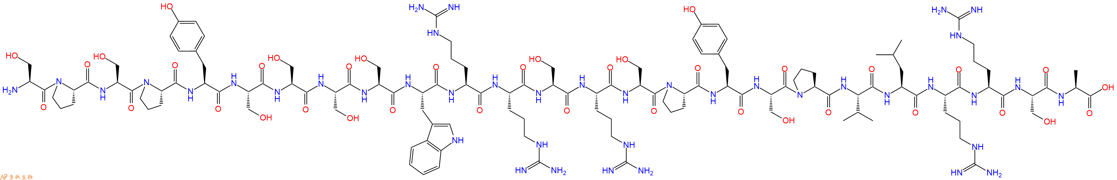 专肽生物产品H2N-Ser-Pro-Ser-Pro-Tyr-Ser-Ser-Ser-Ser-Trp-Arg-Arg-Ser-Arg-Ser-Pro-Tyr-Ser-Pro-Val-Leu-Arg-Arg-Ser-Ala-OH