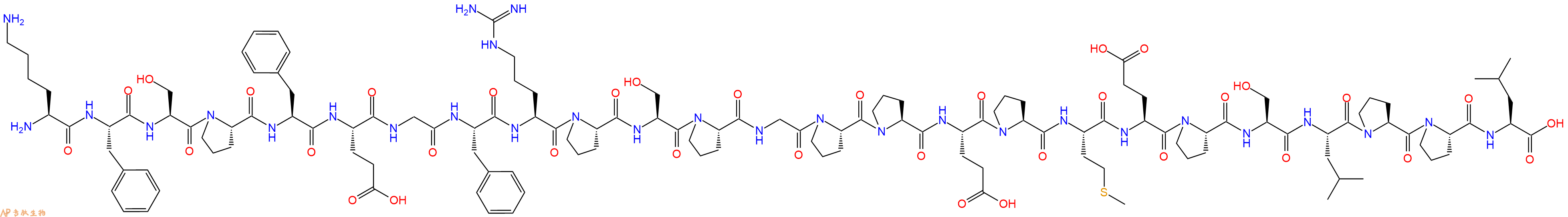 专肽生物产品H2N-Lys-Phe-Ser-Pro-Phe-Glu-Gly-Phe-Arg-Pro-Ser-Pro-Gly-Pro-Pro-Glu-Pro-Met-Glu-Pro-Ser-Leu-Pro-Pro-Leu-OH