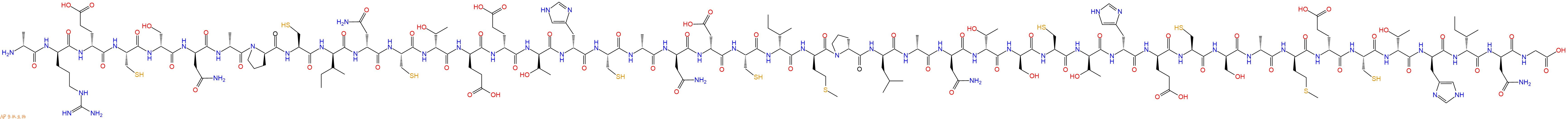 专肽生物产品H2N-DAla-DArg-DGlu-Cys-DSer-DAsn-DAla-DPro-Cys-DIle-DAsn-Cys-DThr-DGlu-DGlu-DThr-DHis-Cys-DAla-DAsn-DAsp-Cys-DIle-DMet-DPro-DLeu-DAla-DAsn-DThr-DSer-Cys-DThr-DHis-DGlu-Cys-DSer-DAla-DMet-DGlu-Cys-DThr-DHis-DIle-DAsn-Gly-OH