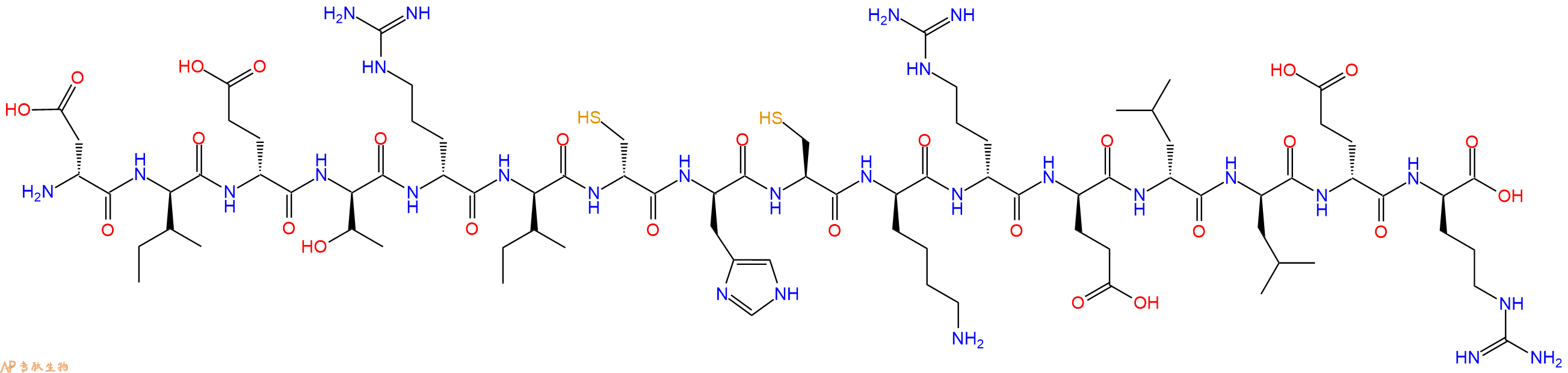 专肽生物产品H2N-DAsp-DIle-DGlu-DThr-DArg-DIle-DCys-DHis-Cys-DLys-DArg-DGlu-DLeu-DLeu-DGlu-DArg-OH
