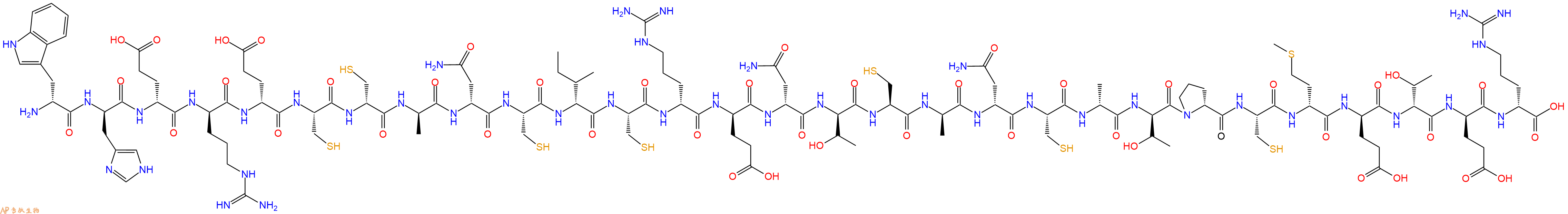 专肽生物产品H2N-DTrp-DHis-DGlu-DArg-DGlu-Cys-DCys-DAla-DAsn-Cys-DIle-Cys-DArg-DGlu-DAsn-DThr-Cys-DAla-DAsn-Cys-DAla-DThr-DPro-Cys-DMet-DGlu-DThr-DGlu-DArg-OH