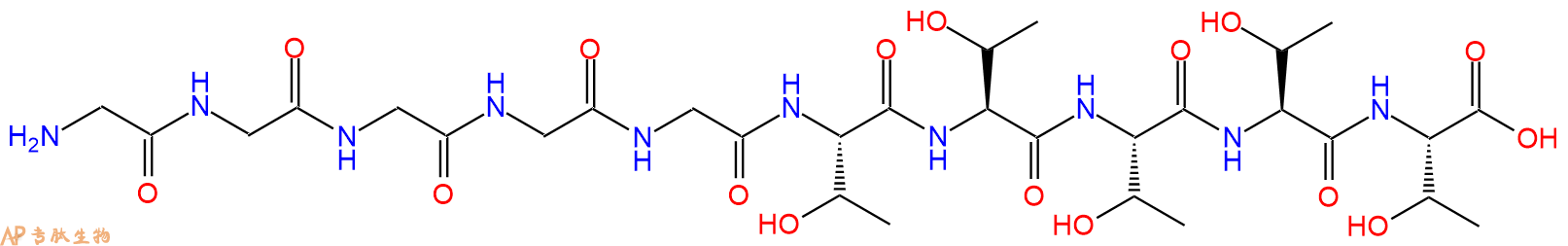 专肽生物产品H2N-Gly-Gly-Gly-Gly-Gly-Thr-Thr-Thr-Thr-Thr-OH