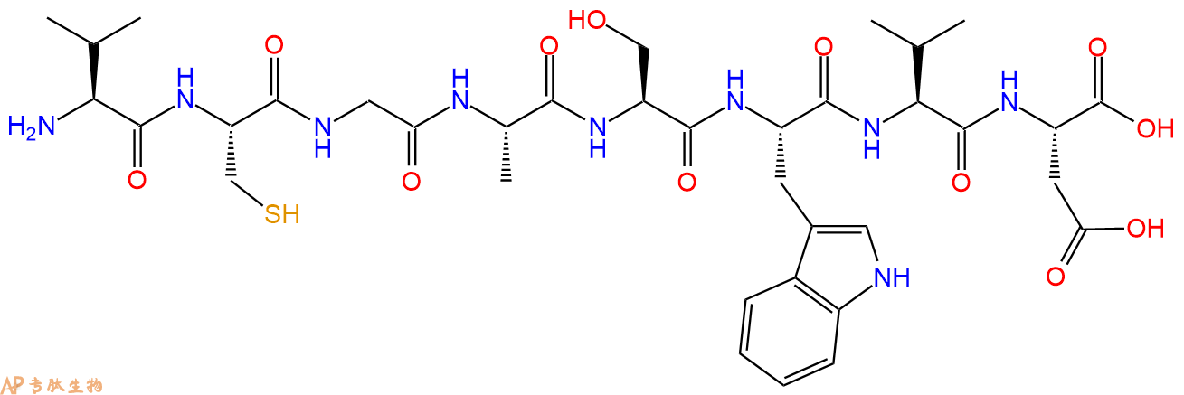 专肽生物产品H2N-Val-Cys-Gly-Ala-Ser-Trp-Val-Asp-OH