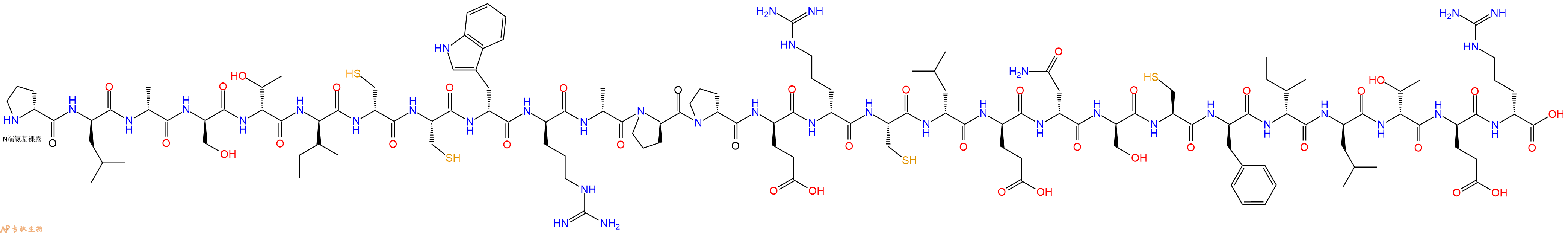 专肽生物产品H2N-DPro-DLeu-DAla-DSer-DThr-DIle-DCys-Cys-DTrp-DArg-DAla-DPro-DPro-DGlu-DArg-Cys-DLeu-DGlu-DAsn-DSer-Cys-DPhe-DIle-DLeu-DThr-DGlu-DArg-OH