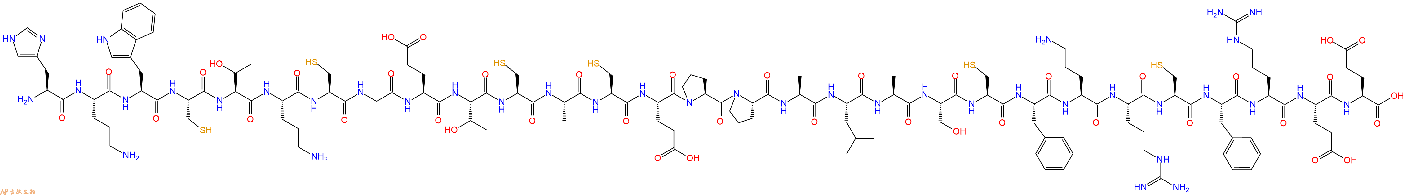 专肽生物产品H2N-His-Orn-Trp-Cys-Thr-Orn-Cys-Gly-Glu-Thr-Cys-Ala-Cys-Glu-Pro-Pro-Ala-Leu-Ala-Ser-Cys-Phe-Orn-Arg-Cys-Phe-Arg-Glu-Glu-OH