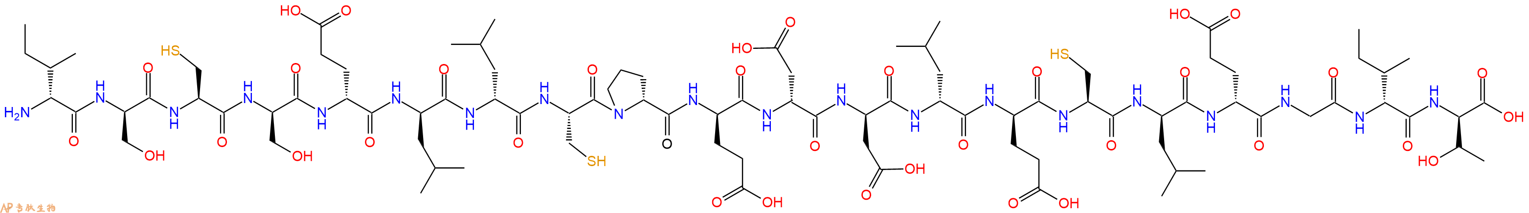 专肽生物产品H2N-DIle-DSer-Cys-DSer-DGlu-DLeu-DLeu-Cys-DPro-DGlu-DAsp-DAsp-DLeu-DGlu-Cys-DLeu-DGlu-Gly-DIle-DThr-OH