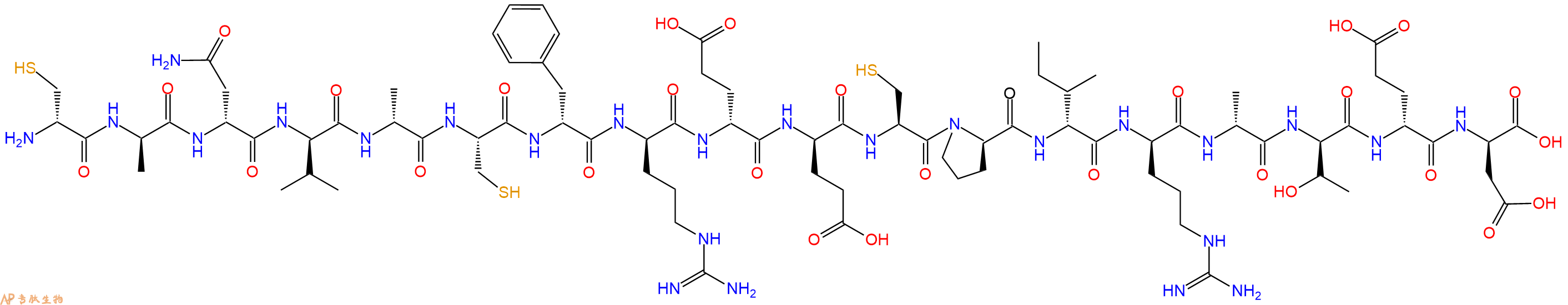 专肽生物产品H2N-DCys-DAla-DAsn-DVal-DAla-Cys-DPhe-DArg-DGlu-DGlu-Cys-DPro-DIle-DArg-DAla-DThr-DGlu-DAsp-OH