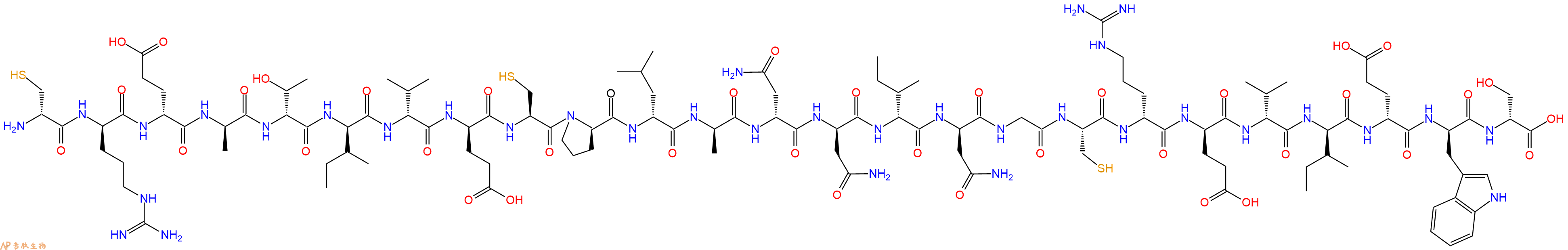 专肽生物产品H2N-DCys-DArg-DGlu-DAla-DThr-DIle-DVal-DGlu-Cys-DPro-DLeu-DAla-DAsn-DAsn-DIle-DAsn-Gly-Cys-DArg-DGlu-DVal-DIle-DGlu-DTrp-DSer-OH