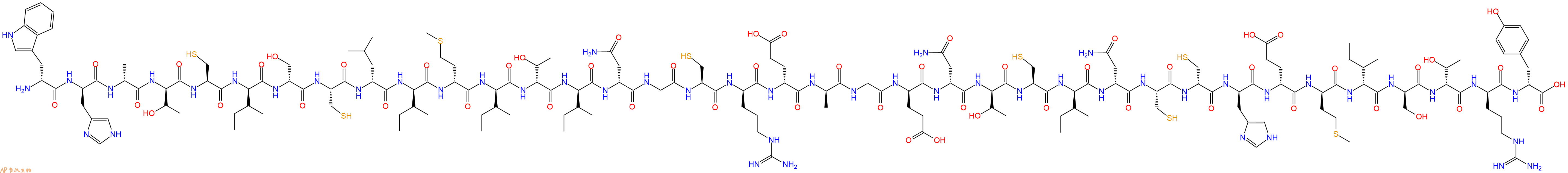 专肽生物产品H2N-DTrp-DHis-DAla-DThr-Cys-DIle-DSer-Cys-DLeu-DIle-DMet-DIle-DThr-DIle-DAsn-Gly-Cys-DArg-DGlu-DAla-Gly-DGlu-DAsn-DThr-Cys-DIle-DAsn-Cys-DCys-DHis-DGlu-DMet-DIle-DSer-DThr-DArg-DTyr-OH