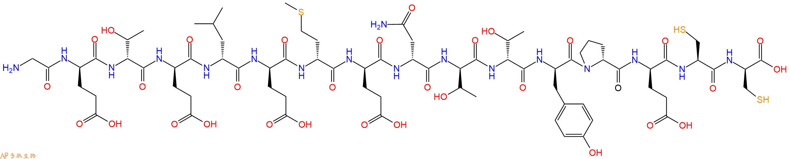 专肽生物产品H2N-Gly-DGlu-DThr-DGlu-DLeu-DGlu-DMet-DGlu-DAsn-DThr-DThr-DTyr-DPro-DGlu-Cys-DCys-OH