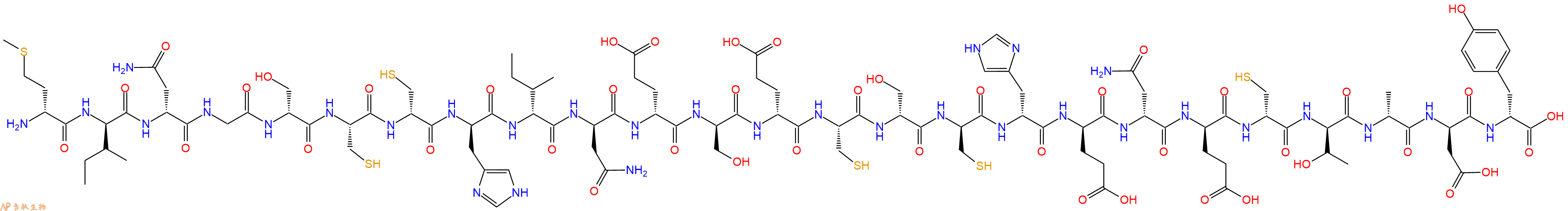 专肽生物产品H2N-DMet-DIle-DAsn-Gly-DSer-Cys-DCys-DHis-DIle-DAsn-DGlu-DSer-DGlu-Cys-DSer-DCys-DHis-DGlu-DAsn-DGlu-DCys-DThr-DAla-DAsp-DTyr-OH