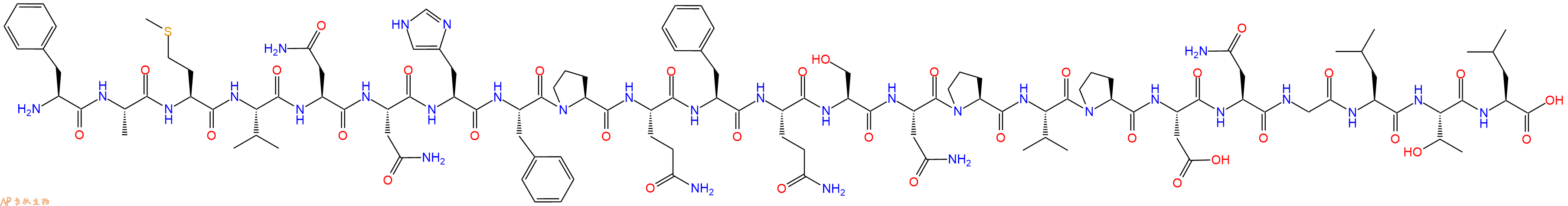 专肽生物产品H2N-Phe-Ala-Met-Val-Asn-Asn-His-Phe-Pro-Gln-Phe-Gln-Ser-Asn-Pro-Val-Pro-Asp-Asn-Gly-Leu-Thr-Leu-OH