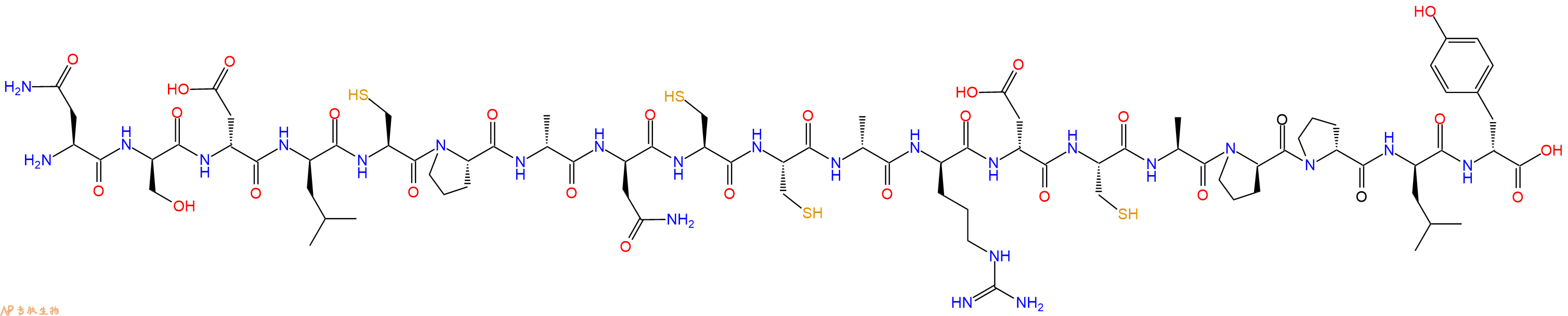专肽生物产品H2N-Asn-DSer-DAsp-DLeu-Cys-Pro-DAla-DAsn-Cys-Cys-DAla-DArg-DAsp-Cys-Ala-DPro-DPro-DLeu-DTyr-OH