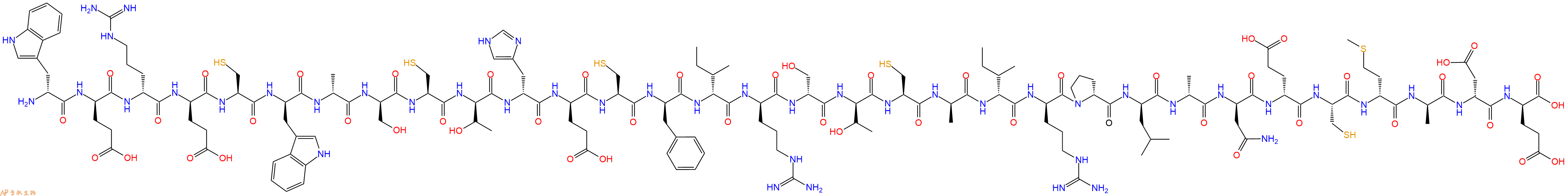 专肽生物产品H2N-DTrp-DGlu-DArg-DGlu-Cys-DTrp-DAla-DSer-Cys-DThr-DHis-DGlu-Cys-DPhe-DIle-DArg-DSer-DThr-Cys-DAla-DIle-DArg-DPro-DLeu-DAla-DAsn-DGlu-Cys-DMet-DAla-DAsp-DGlu-OH