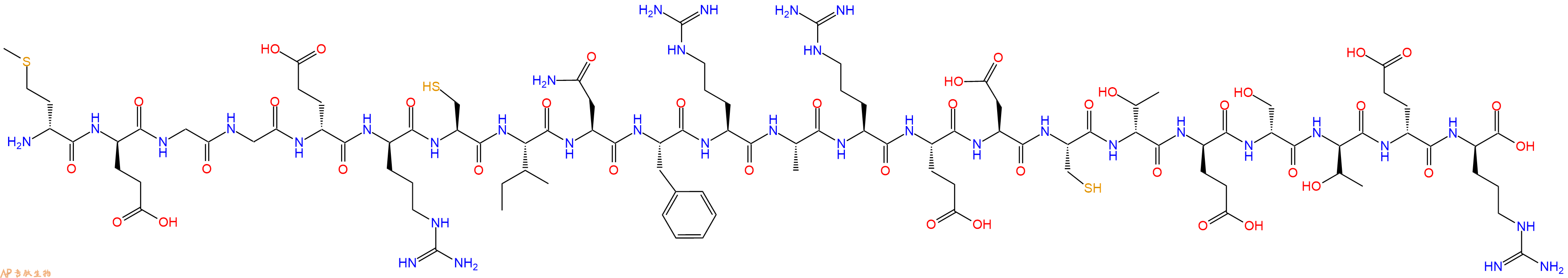 专肽生物产品H2N-DMet-DGlu-Gly-Gly-DGlu-DArg-Cys-Ile-Asn-Phe-Arg-Ala-Arg-Glu-Asp-Cys-DThr-DGlu-DSer-DThr-DGlu-DArg-OH