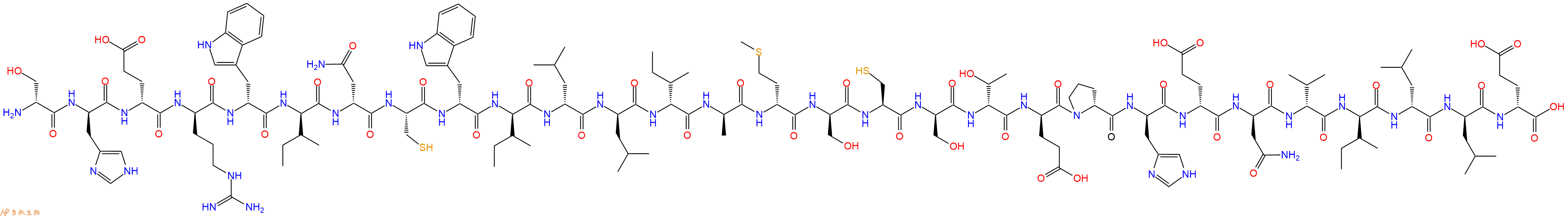 专肽生物产品H2N-DSer-DHis-DGlu-DArg-DTrp-DIle-DAsn-Cys-DTrp-DIle-DLeu-DLeu-DIle-DAla-DMet-DSer-Cys-DSer-DThr-DGlu-DPro-DHis-DGlu-DAsn-DVal-DIle-DLeu-DLeu-DGlu-OH